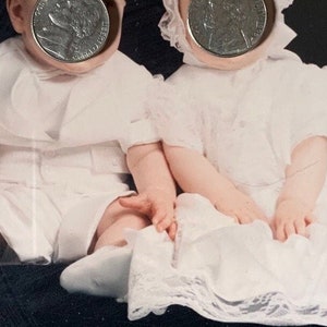 1990&#39;s Baby Baptism Suit Vintage Christening Gown Infant Satin Lace Hat & Bib Baby Dress Up Photo Props Eclectic Shabby Chic Costume