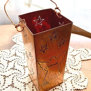 Vintage Copper Match Box Fire Starters Unique Gift Primitive Cutout Angel Star Shabby Chic Store Long Matches Love is in the Air Valentine