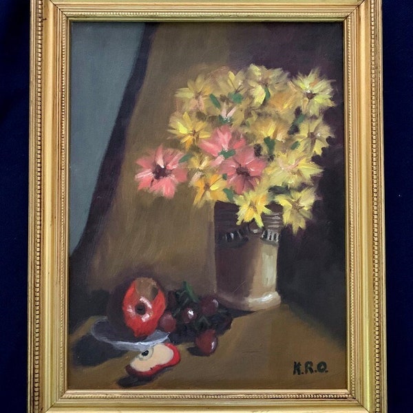 Original Floral Oil Painting Welcome Spring Unique Mother's Day Gift Art Collecting One-Of-A-Kind Framed Art Flower Abundant Starving Artist