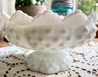 Vintage Milk Glass Fenton Fall Centerpiece Holidays Are Coming Table Accent Unique Gift Candy Dish Candle Bowl Pat No 3547569 Collectible
