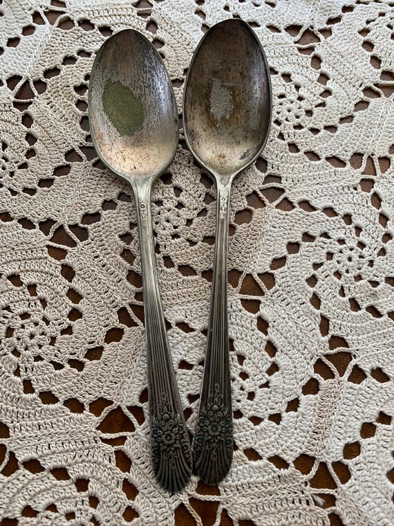 Vintage Silver Teaspoons Shabby Chic Tea Party Beautifully Plated