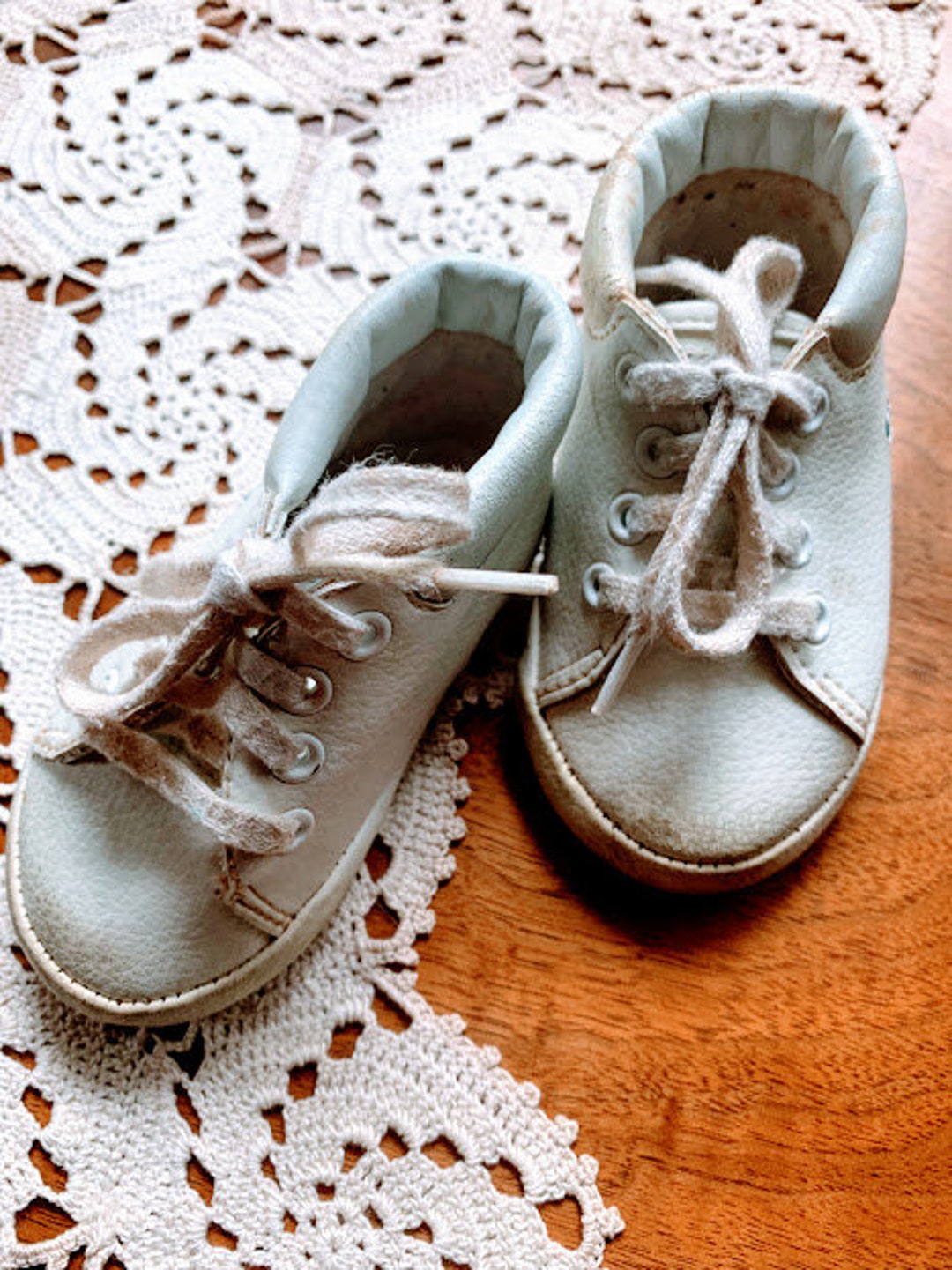 Vintage Gerber Baby Shoes We're Expecting Photo Prop Toddler First