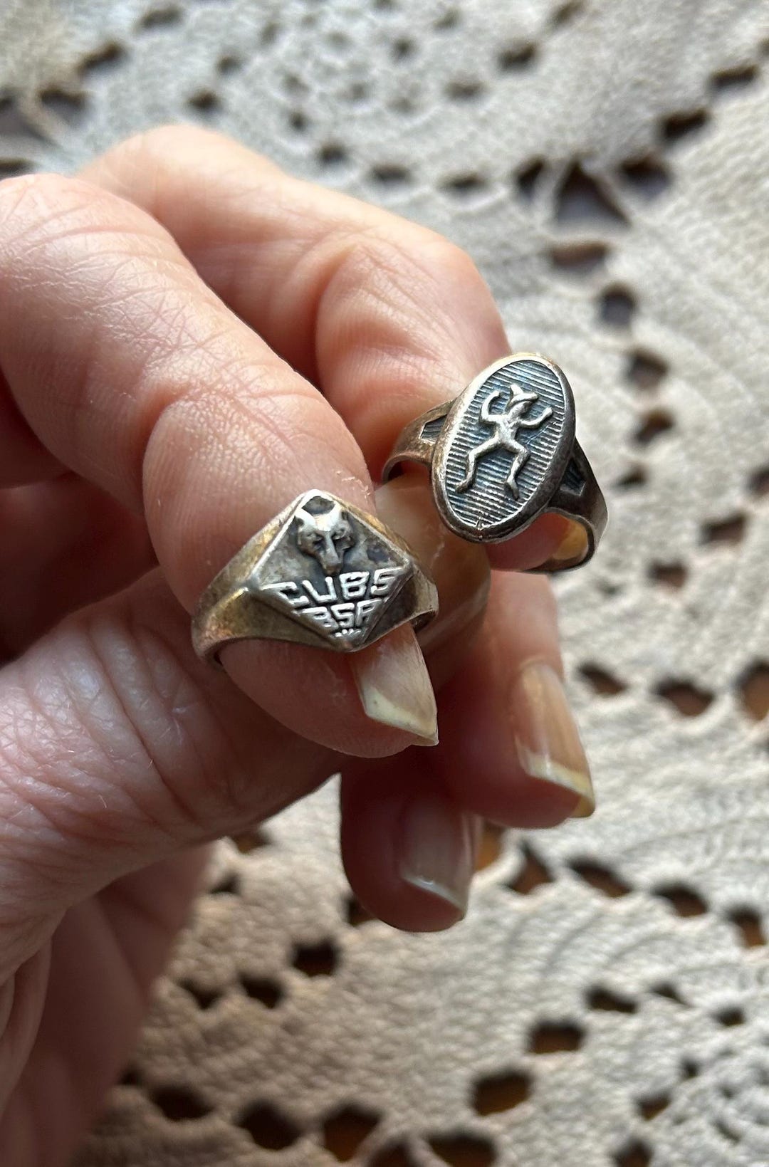 Vintage Scout Rings Art Deco Sterling Silver Cub Boy Scouts
