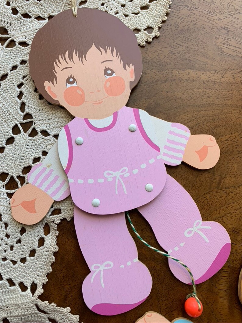 Vintage Pull String Toy Child Boy or Girl Pink Blue Unique - Etsy