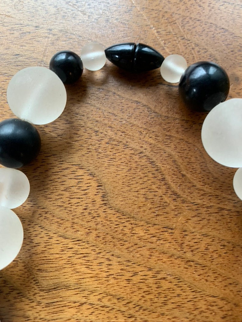 Vintage Black and White Statement Necklaces Retro Lot of 4 Necklaces Avon Black /& White Necklaces Circa 1970/'s