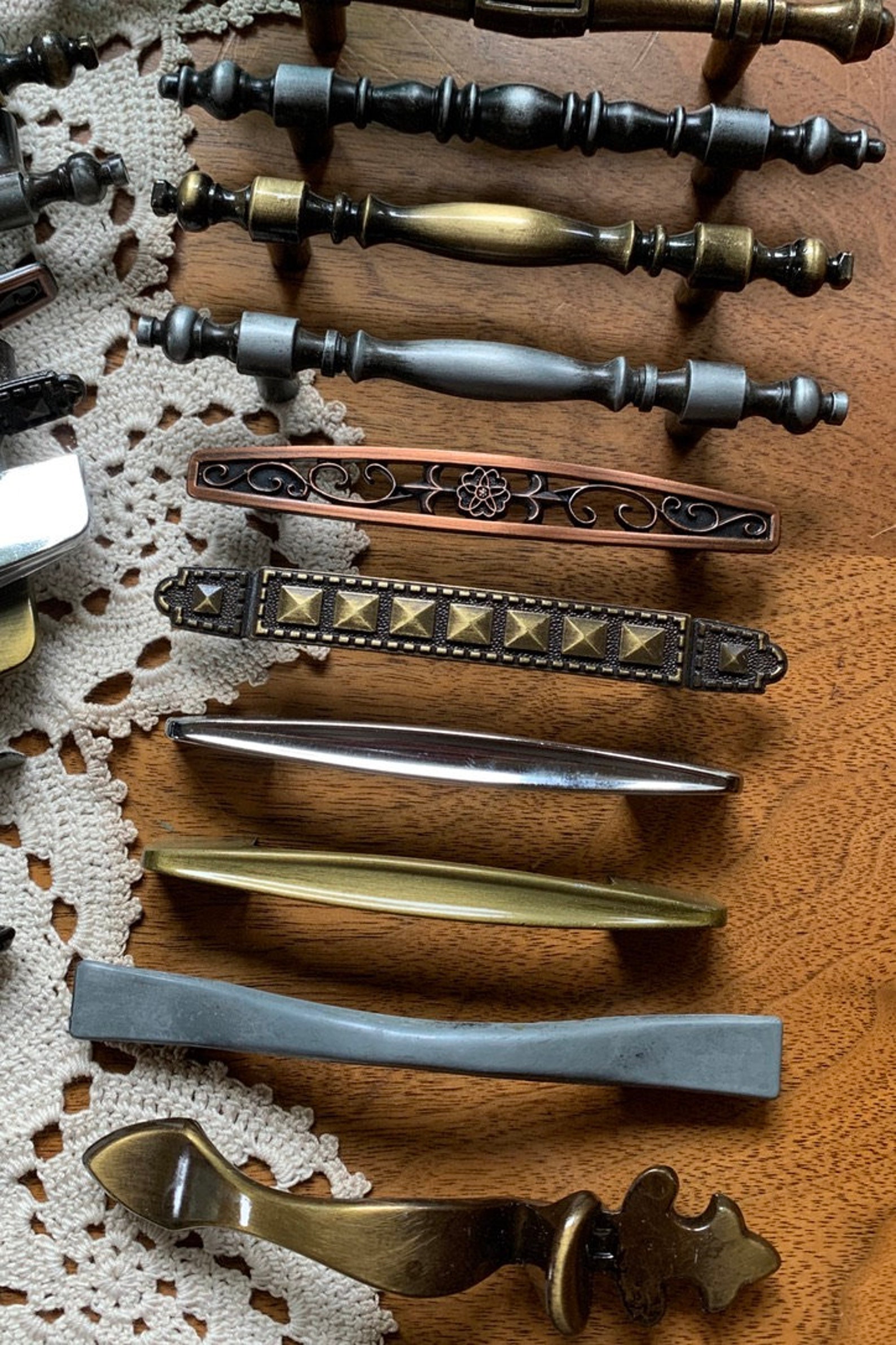 Vintage Hardware Knobs PAIR of Funky Drawer Pulls Shabby Chic Etsy