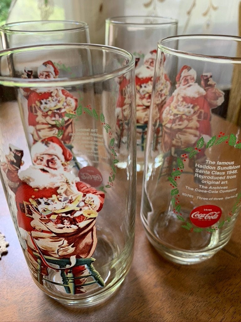 Santa Coke Glasses - Etsy