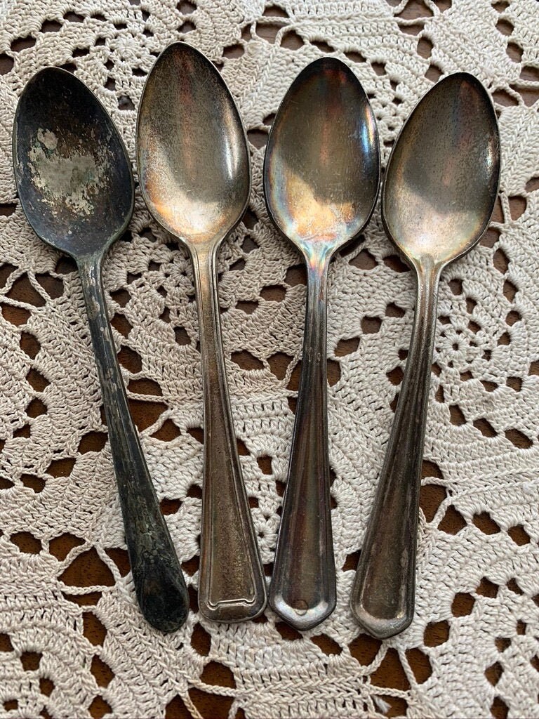 Vintage Silver Teaspoons Shabby Chic Tea Party Beautifully Plated