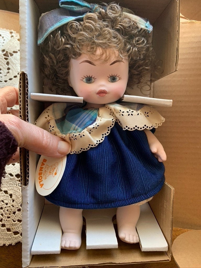 Vintage Porcelain Doll Spanish La Bambola Little Dolly Happy