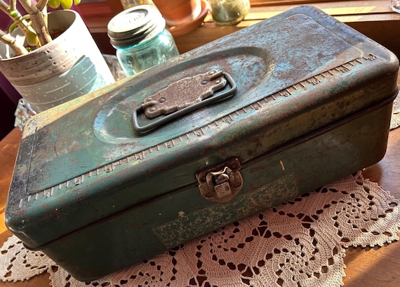 Vintage Metal Tool Box Choice Handyman's Weathered Rust Union
