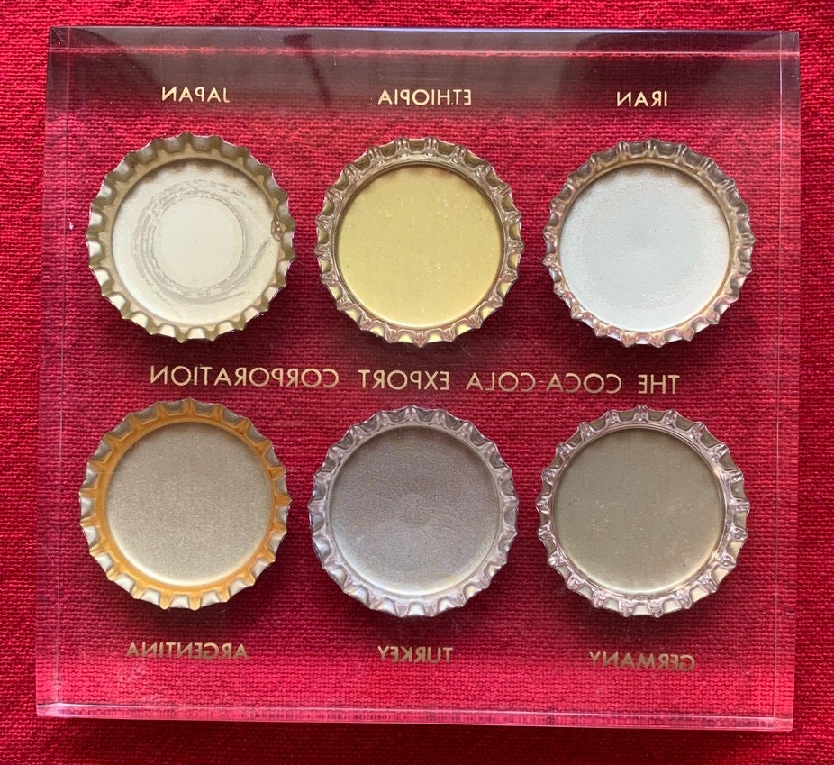 Vintage Bottlecaps Collectible Paperweight Retro Cocacola Etsy