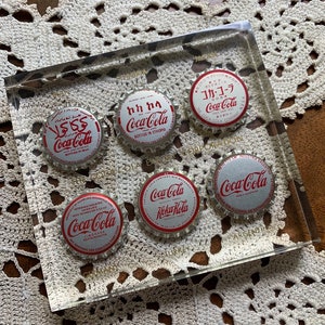 Vintage Bottle-Caps Collectible Paperweight Retro Coca-Cola Gift Original Vintage Heirloom "It's The Real Thing Coke Is" Circa 1970's