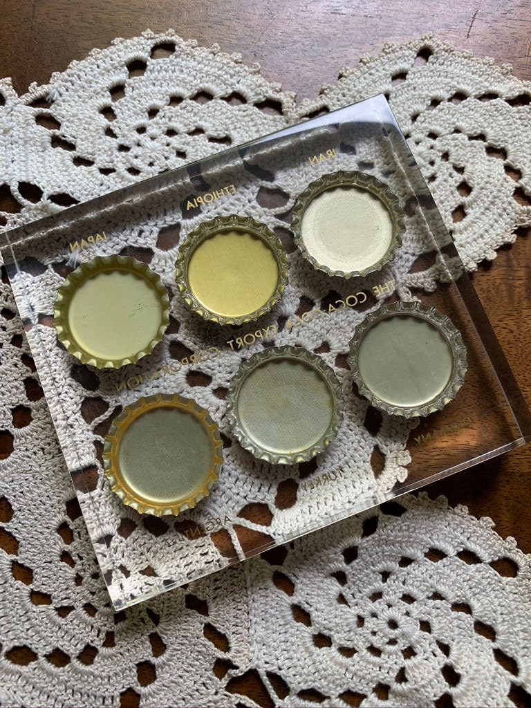 Vintage Bottlecaps Collectible Paperweight Retro Cocacola Etsy