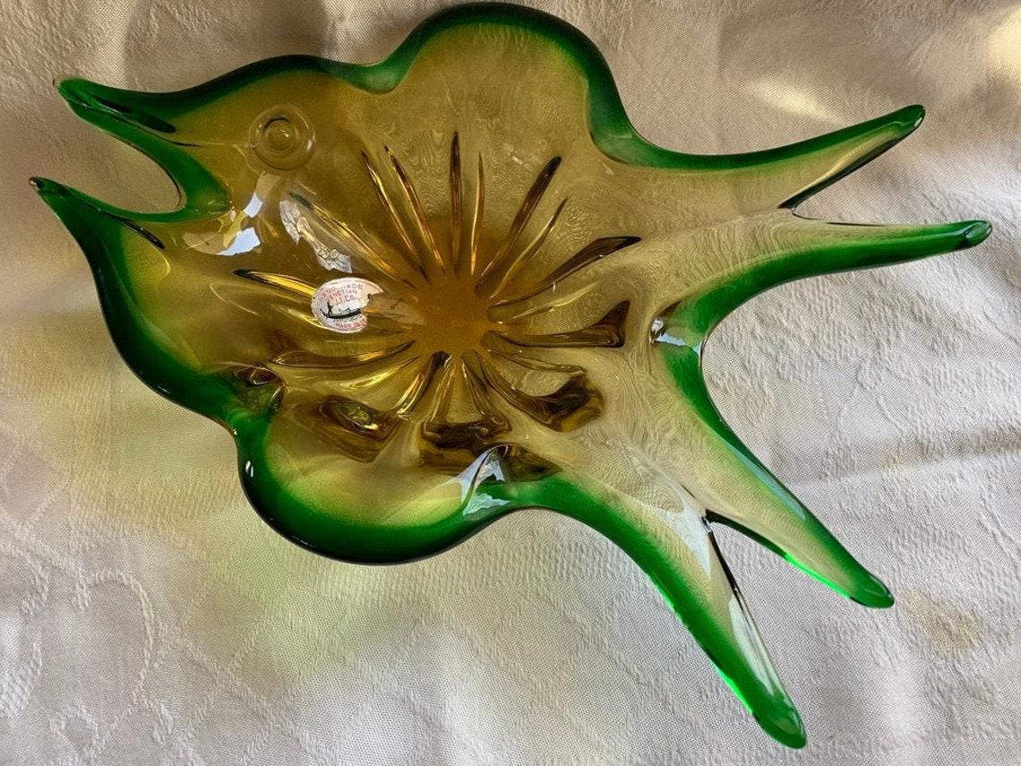 Vintage Murano Glass Fish Shaped Bowl Mid Century Etsy