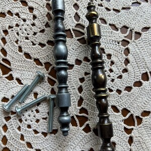 Vintage Hardware Knobs PAIR of Funky Drawer Pulls Shabby Chic Cabinet Paintable Dresser Pull Farmhouse Decor Handle Restoration Hardware USA image 9