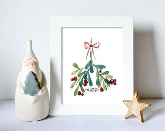 CLEARANCE Mistletoe Home Decor Art Print | Christmas Decor, Christmas Decorations Rustic, Christmas Designs, Printables Mistletoe Sign Decor