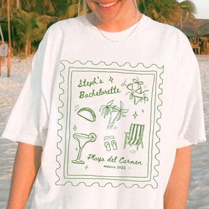 Custom Final Fiesta Bachelorette Shirt Mexico Bach Party Tee Personalized Bridal Party Group Gift Matching Beach T-Shirt Margs and Matrimony