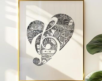 Arte de pared imprimible para profesores de música, idea de regalo para líderes de adoración, decoración del hogar para músicos, regalos de recital para estudiantes de música, decoración de dormitorio cristiano