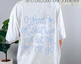 Coquette Christian T Shirt Powder Blue Bow Balletcore Aesthetic Jesus Apparel Preppy Biblical Gift Idea for Women Religious Gift Faith Based
