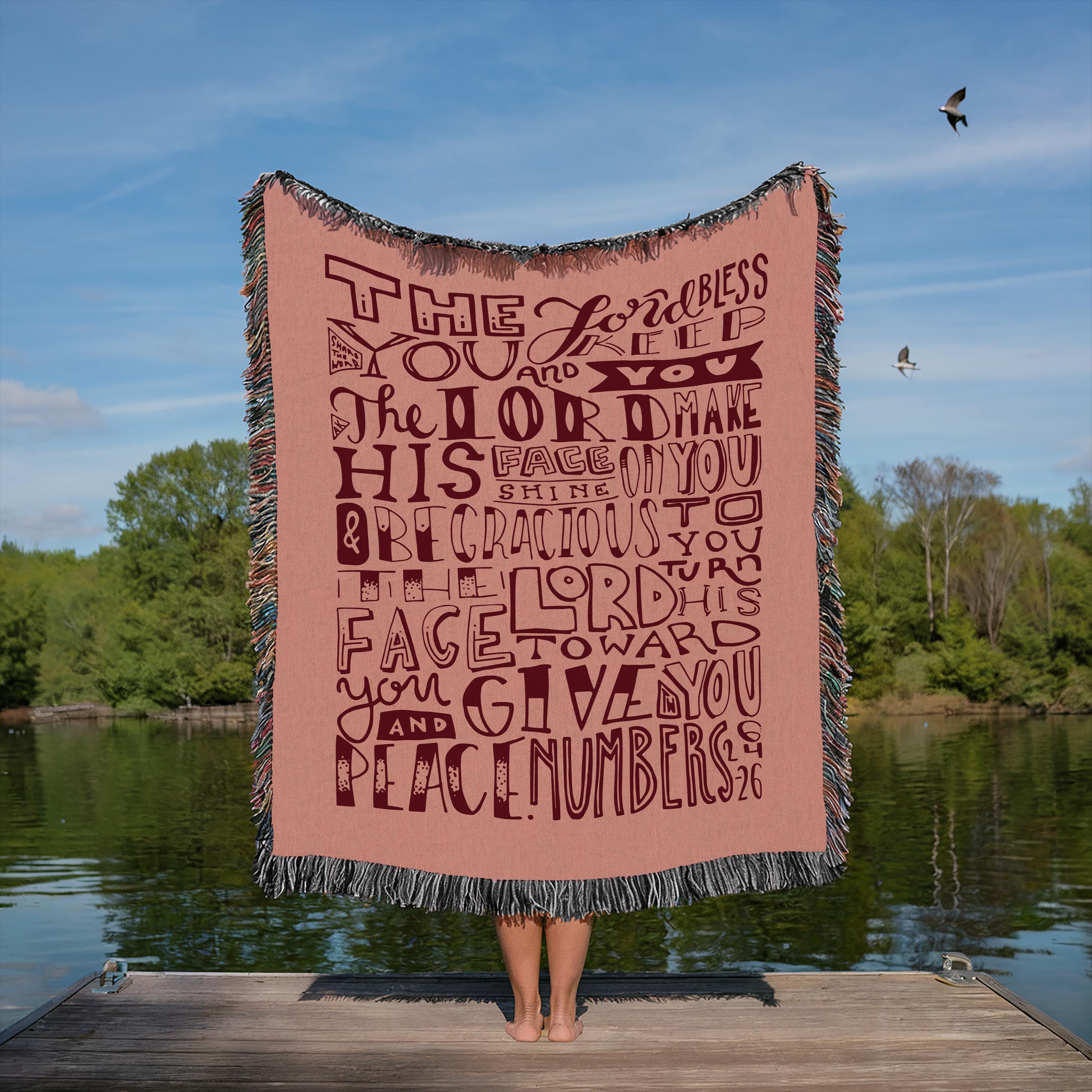 Bible Verse Christian Gift Faith Based Woven Tapestry Christian Wall Hanging Art Hand Illustrated Scripture Gift Bible Study Prayer Blanket