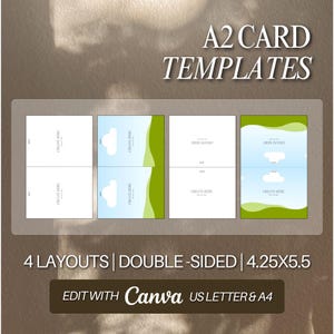 Druckbare A2 Kartenvorlage Doppelseitig 4,25x5,5 Karte ziehen Drop Canva Bearbeitbare Karte für kleine Unternehmen Danke Einfügen Slip