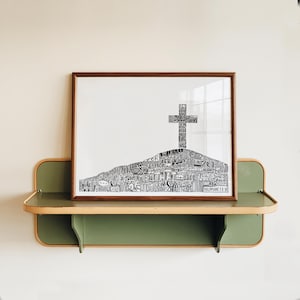 Christian Easter Printable Wall Art Easter Home Decor Christian Cross Gift Idea for Baptism Gift for Pastor Decor for Sunday School Teacher