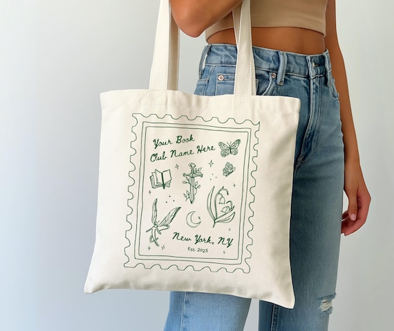 Personalized Book Club Tote Bag Custom Book Lover Gift Reading Tote for Bookworm Bookish Bag Fantasy Booktok Reader Gift Idea Booktrovert