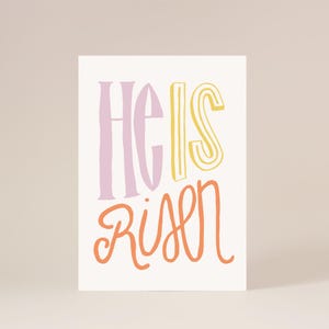 Er ist auferstanden Ostergrußkarte Christliche handbeschriftete Karte Religiöser Glaube basiert Schriftkarte Inspirierende Ostersonntag Karte für Mama