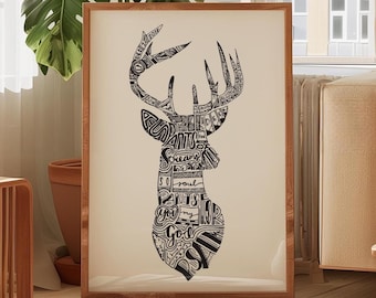 Bauernhaus Wand Dekor Glaube basierend Wohnkultur für Brautpaar Geschenkideen für Christliche Haus Wohnzimmer Wand Kunst Land Hirsch Druck Psalmen 42: 1