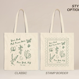 Personalized Book Club Tote Bag Custom Book Lover Gift Reading Tote for Bookworm Bookish Bag Fantasy Booktok Reader Gift Idea Booktrovert image 4