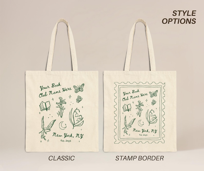 Personalized Book Club Tote Bag Custom Book Lover Gift Reading Tote for Bookworm Bookish Bag Fantasy Booktok Reader Gift Idea Booktrovert image 4