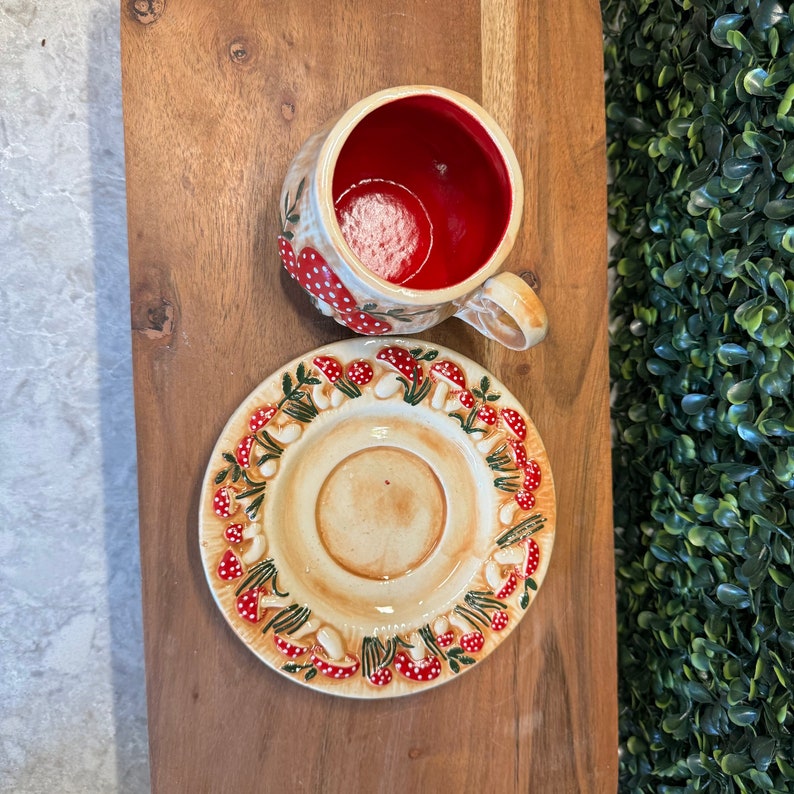 Arnel Mushroom Red Tea Set - Etsy
