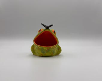 Frog Scrubby Holder with fly