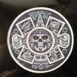 Aztec calendar 3 inch holographic sticker,best seller,gift,vinyl,laptops