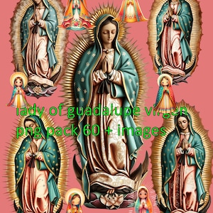 Our Lady of Guadalupe PNG download best bundle virgen de Guadalupe  sublimation design Floral Virgin of Mexico digital download-50 + designs