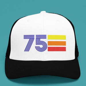 75- 50th Birthday Gift for Women Men - 1975 Retro Trucker Hat for Men Women - Custom printed - Birthday Hat for Him or Her