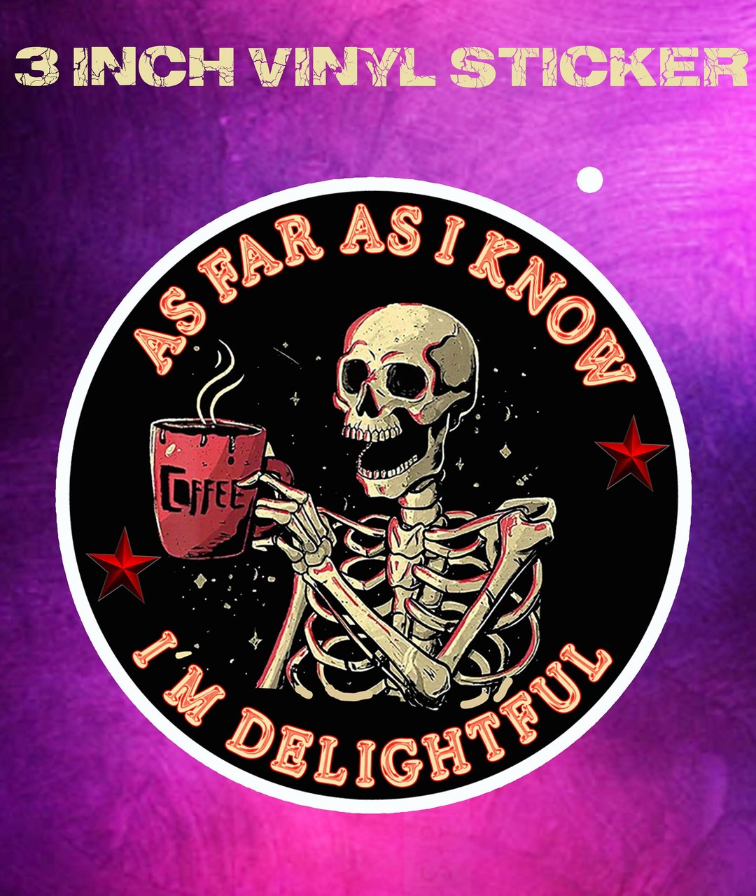 Delightful Skeleton Vinyl Sticker: Coffee Lover Laptop Decal - Etsy
