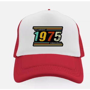 75- 50th Birthday Gift for Women Men - 1975 Retro Trucker Hat for Men Women - Custom printed - Birthday Hat for Him or Her-classic