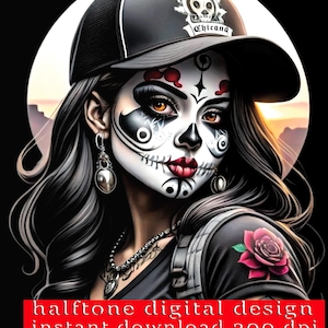 chicana pride style  halftone  download -chicano art  Mexico digital download-for black garments-tee shirts