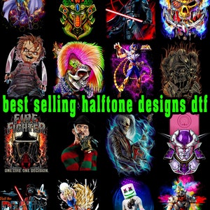 100 Halftone Designs, Premium Pack Halftone Tshirt Designs, DTF, Download Anytime, Bundle Halftone, Great for DTF & DTG, high res,