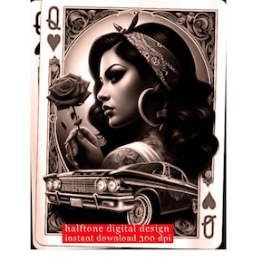 Téléchargement en demi-teinte de style chicana-chicano art Mexique téléchargement numérique-pour les vêtements noirs-t-shirts