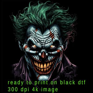 Il file PNG trasparente mezzitoni dall'aspetto scherzoso, design per maglietta joker per maglietta nera, design dtf, design di fumetti, file digitale