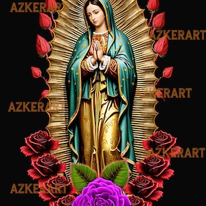 Our Lady of Guadalupe PNG download virgen de Guadalupe  sublimation design Floral Virgin of Mexico digital download