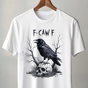 Raven Skull T-Shirt Design, Digital Art, Gothic Crow Image, Dark Fantasy PNG, DTF DTG Ready, Trending Designs, Transparent Background