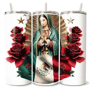 Our Lady of Guadalupe PNG download virgen de Guadalupe  sublimation design Floral Virgin of Mexico digital download with flag