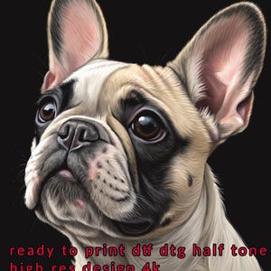 Bulldog francês halftone imagem dtf design de camisa gráfica tendência dtg e citações impressão dtf design digital pele bebê amor minha raça de cachorro