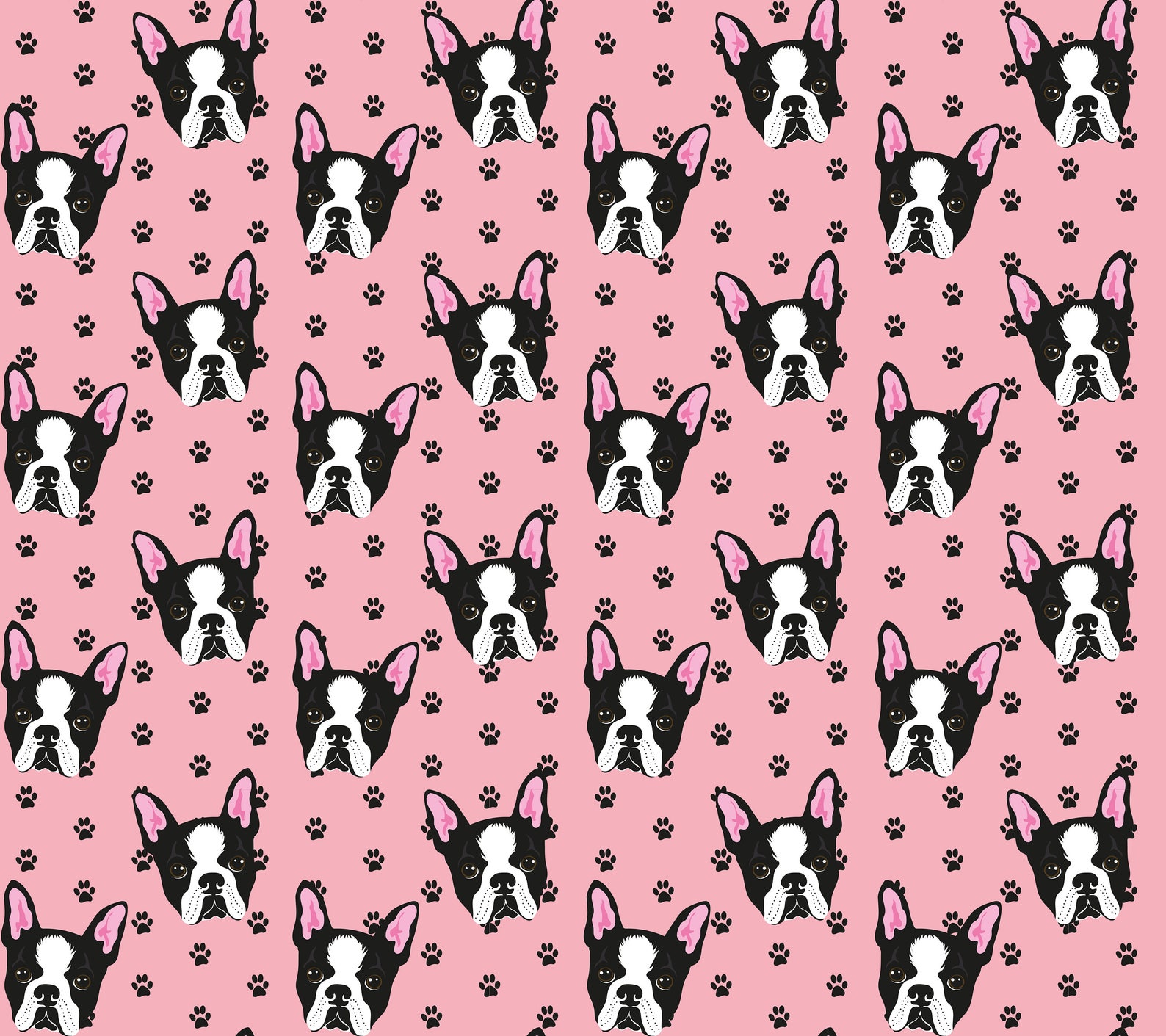 Boston Terrier Digital Pattern Design - Etsy
