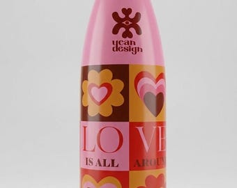 Self Love Club - Botella reutilizable de acero inoxidable con aislamiento de 500 ml