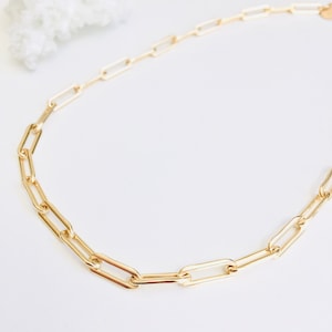 The Clare Necklace 14k Gold Filled Paper Clip Necklace Adjustable Length image 1