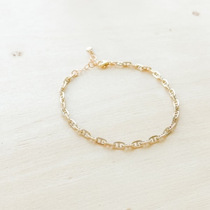 Vesta Bracelet 14k Gold Filled Or Sterling Silver Mariner Chain Bracelet Waterproof Gold Chain image 4